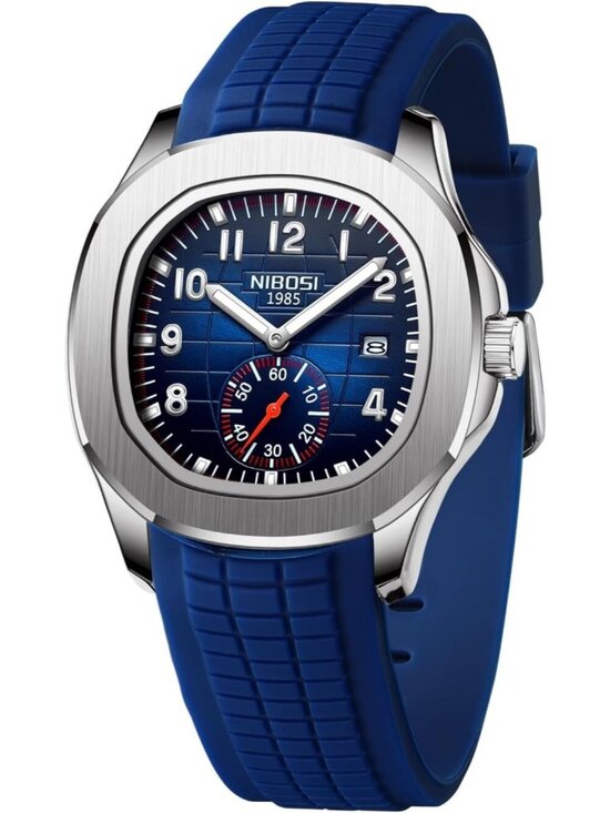 Other - Men's Blue Analog Quartz Silicone Strap Waterproof Unique Dainty Wrist Watch